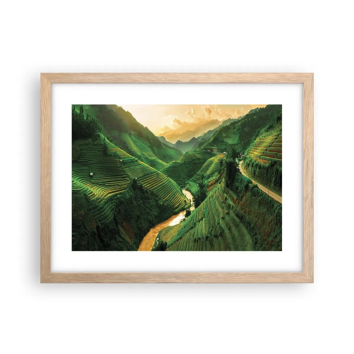 Poster în ramă de stejar deschis - Valea vietnameză - 40x30 cm