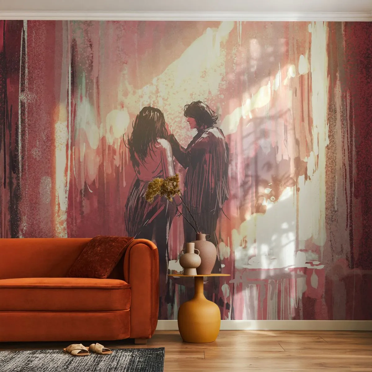 Tapet Autoadeziv Deluxe Sticker - Spectacolul etern al iubirii - Abstracția, Femeie, Dragoste - 250x175 cm