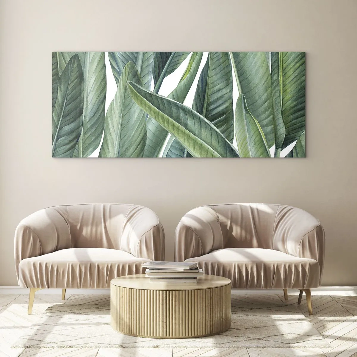 Tablou pe sticlă - Verdeața în sine - 100x40 cm