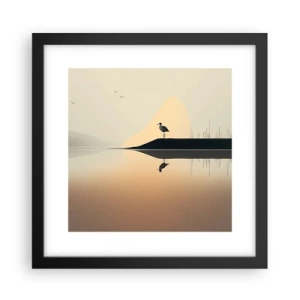 Poster în ramă neagră - Domn pe lac - 30x30 cm
