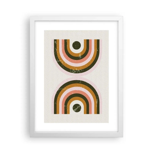 Poster în ramă albă - Abstracție dublă - 30x40 cm