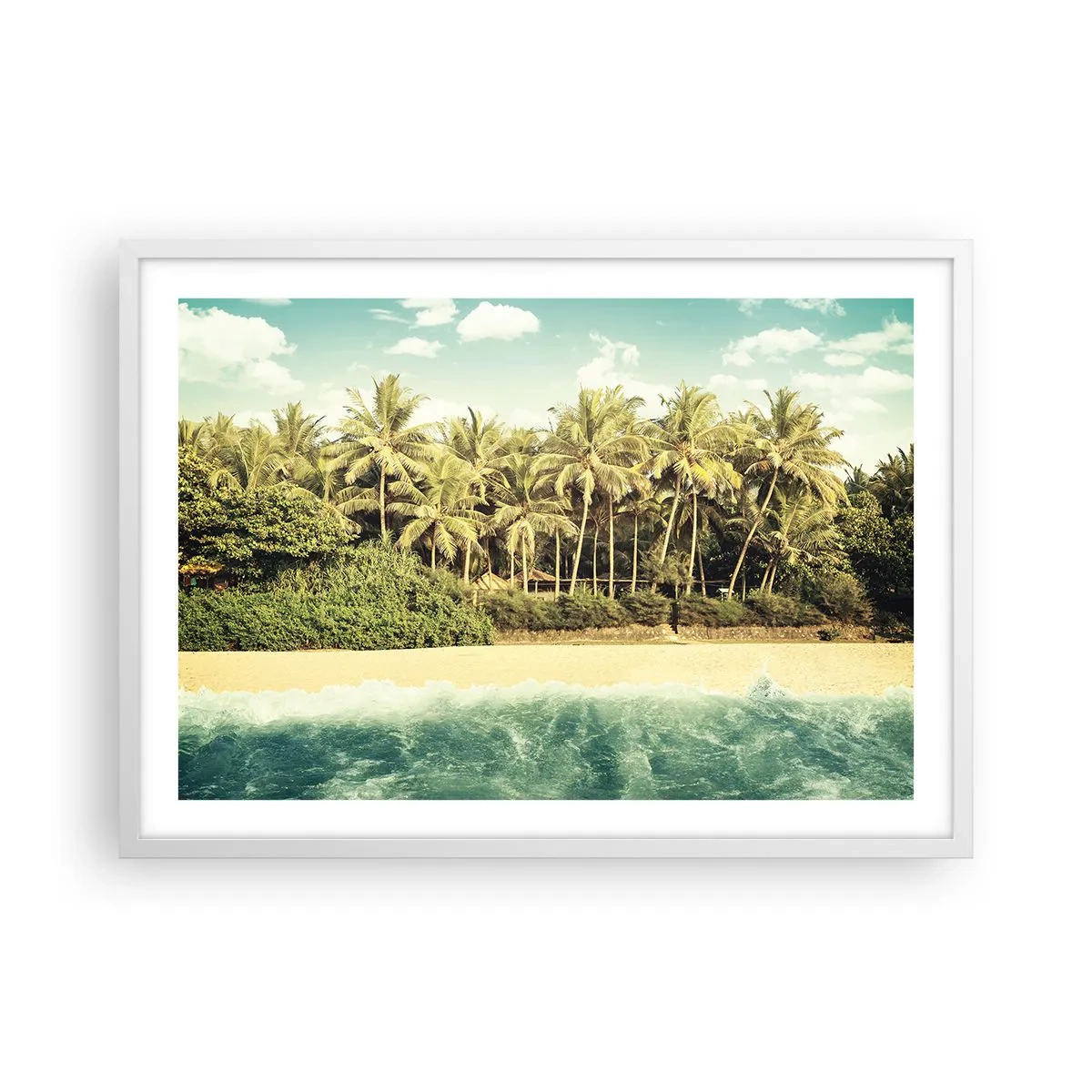 Poster în ramă albă - Ce zici de aici? - 70x50 cm