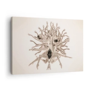 Tablou pe pânză Canvas - Compoziție abstractă a dansatorilor în mișcare - 70x50cm - Înflorirea în dans - Decorațiune modernă pentru perete pentru living și dormitor ARTTOR