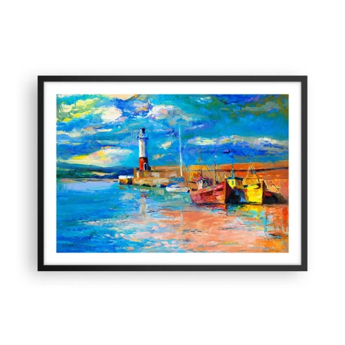 Poster în ramă neagră - După-amiază în golful de curcubeu - 70x50 cm