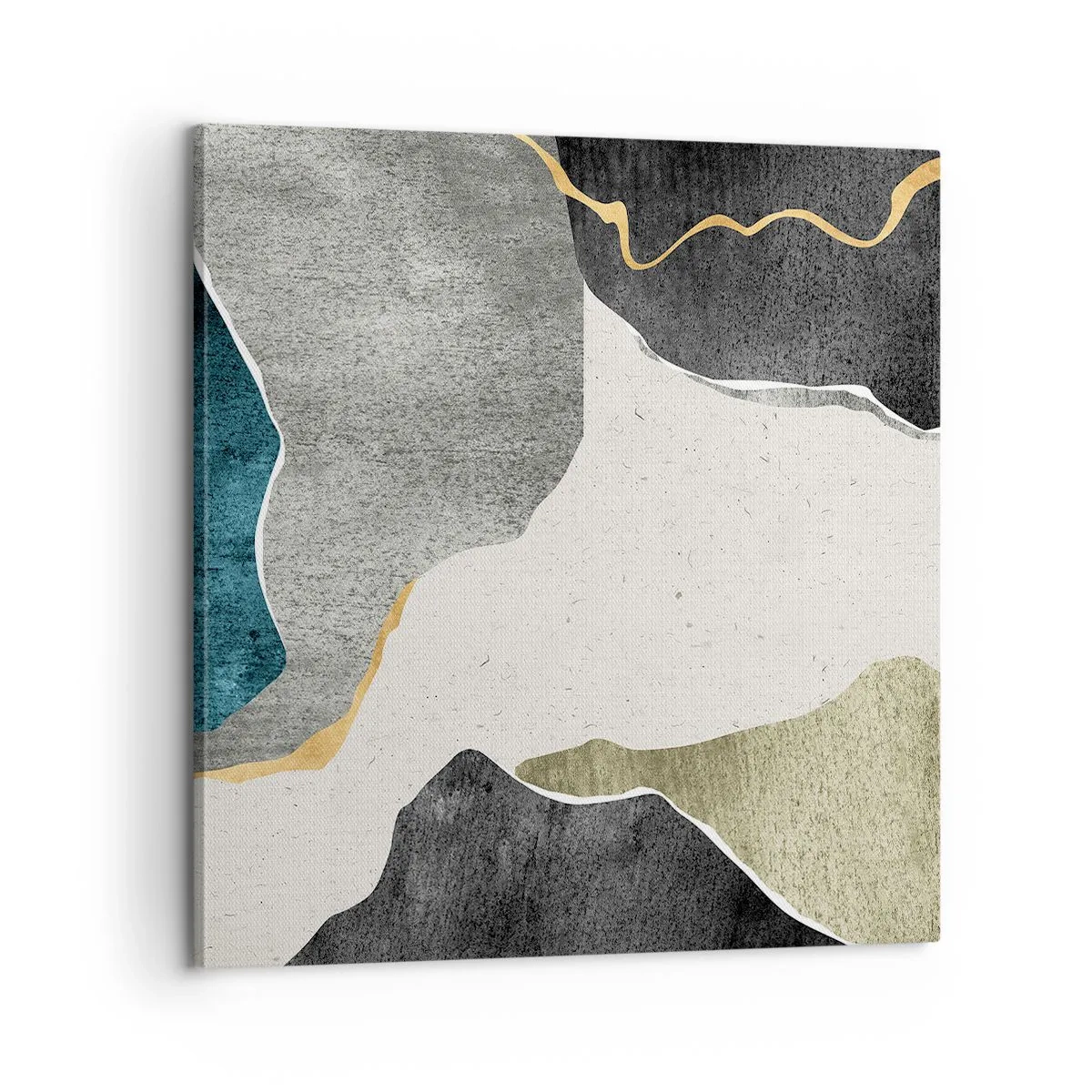 Tablou pe pânză - Compoziție mozaic cu fir de aur - 60x60 cm