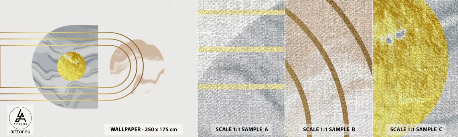 Mostră tapet Premium Canvas - Lumină și strălucire - Abstracția, Bucată, Grafică - 100x30 cm