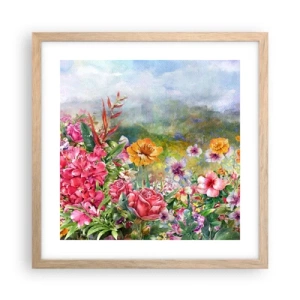 Poster în ramă de stejar deschis - O grădină înnebunită - 40x40 cm