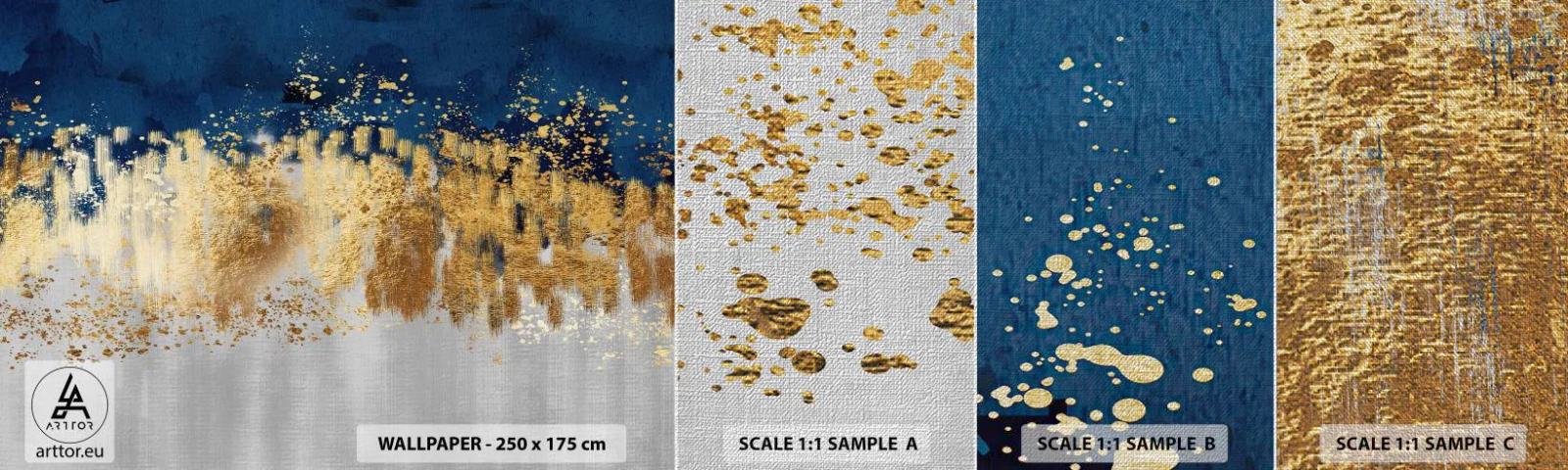 Mostră tapet Premium Canvas - Compoziție modernă cu bliț - Bucată, Art Deco, Glamour - 100x30 cm