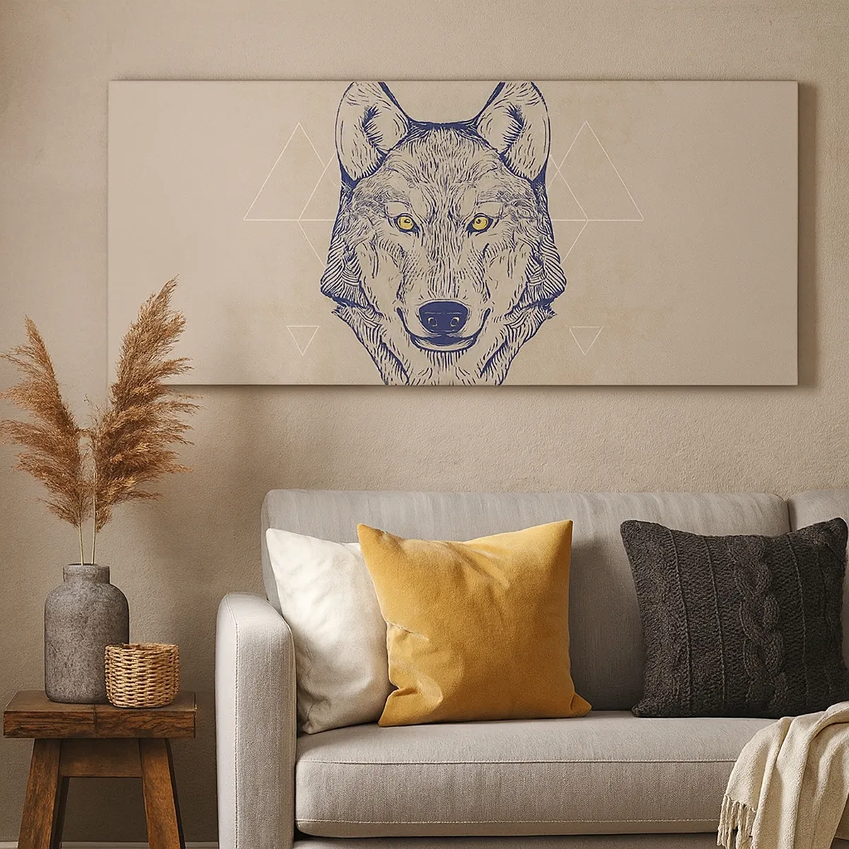 Tablou pe pânză - Un alfa cu o privire pătrunzătoare - 30x30 cm