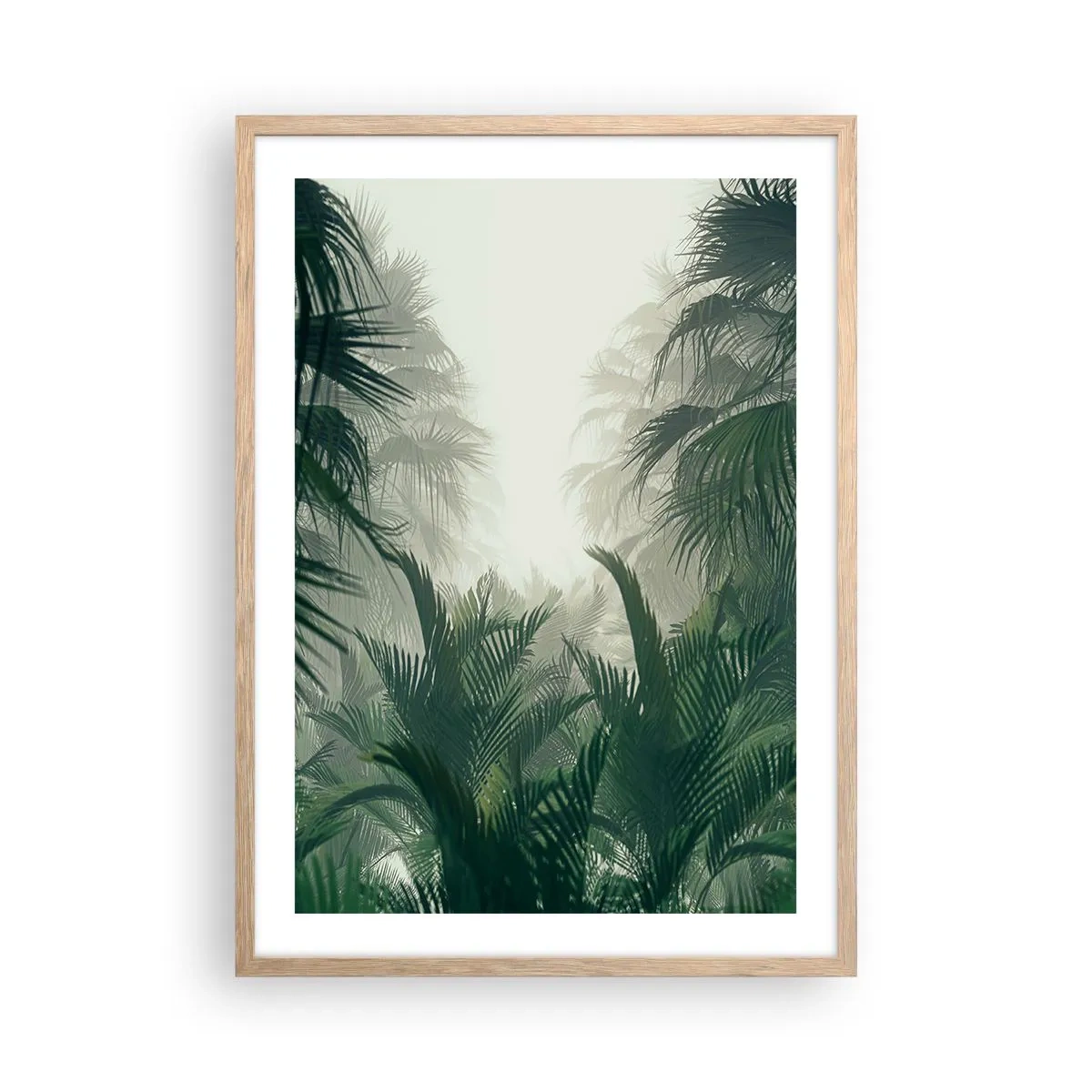Poster în ramă de stejar deschis - Mister tropical - 50x70 cm