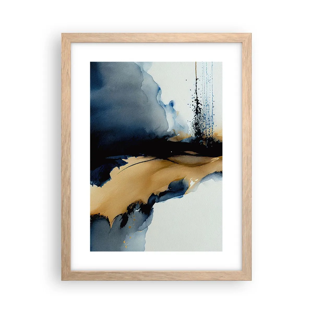 Poster în ramă de stejar deschis - În spatele cortinei - 30x40 cm