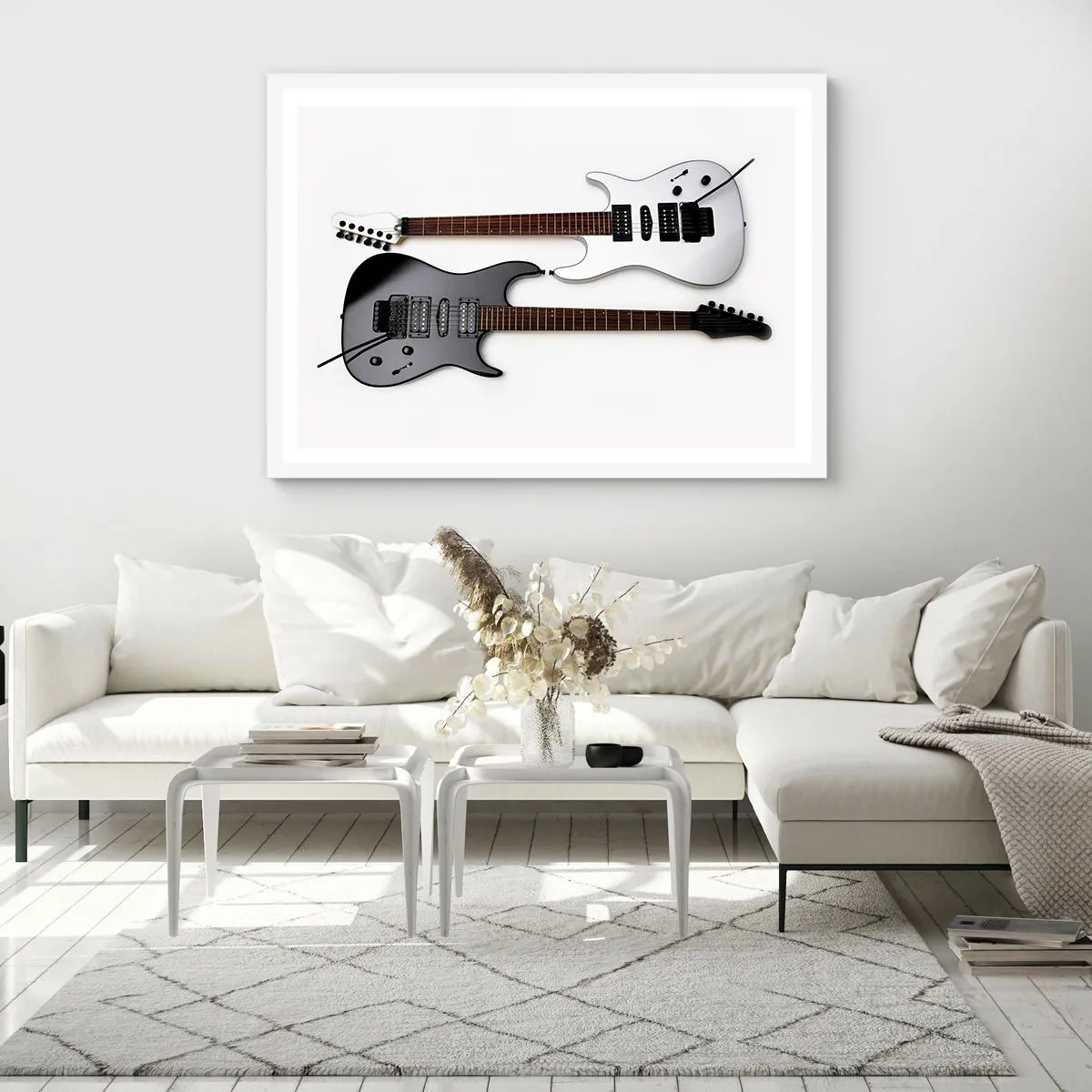 Poster în ramă albă - Armonie de forme - 50x40 cm