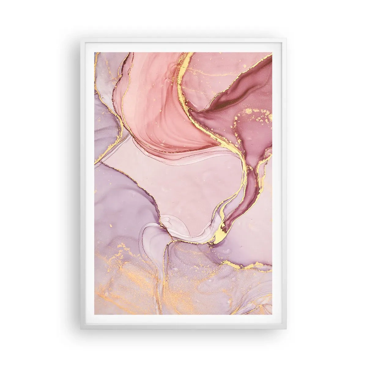 Poster în ramă albă - O mângâiere de culoare - 70x100 cm