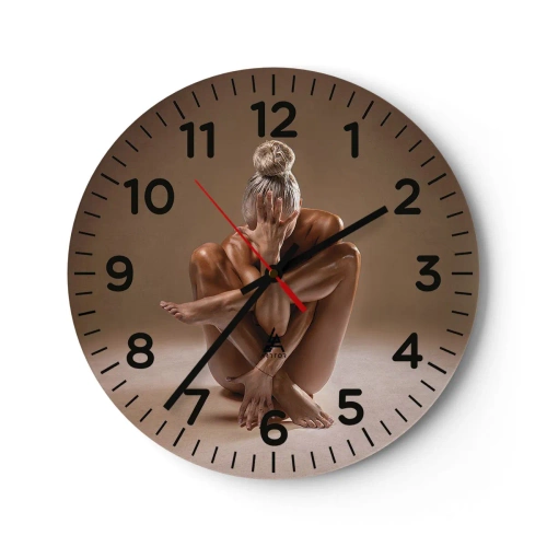 Ceas de perete - Ceas pe sticlă - Unitatea trupului și a spiritului - 40x40 cm