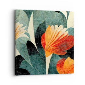 Tablou pe pânză - Căldura de la tropice și răcoarea verdeței - 30x30 cm