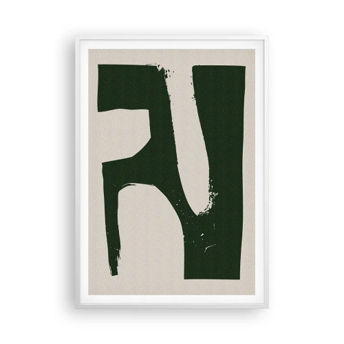 Poster în ramă albă - Golfuri de alb - 70x100 cm