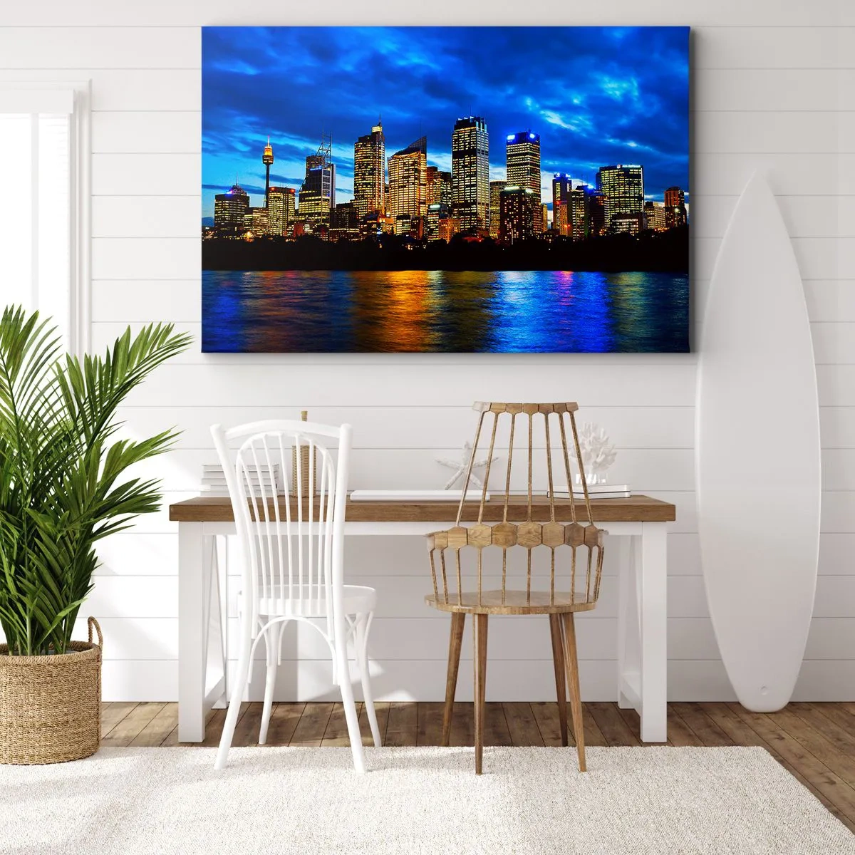 Tablou pe pânză - O noapte de lumini și culori - 120x80 cm