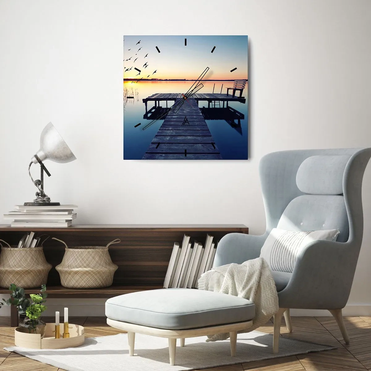 Ceas de perete - Ceas pe sticlă - A fost o zi bună - 40x40 cm