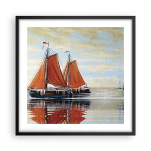 Poster în ramă neagră - Hei, marinarule, navighează... - 50x50 cm