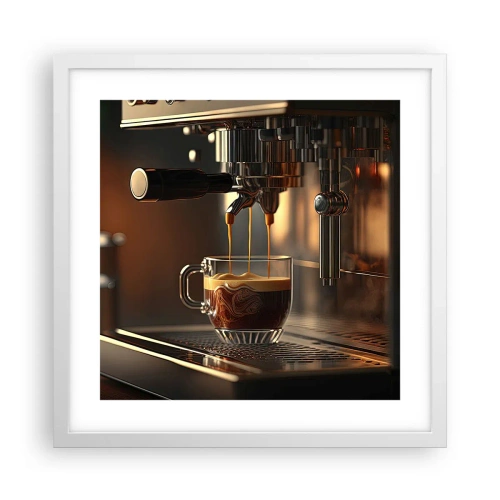 Poster în ramă albă - Băutură senzuală - 40x40 cm