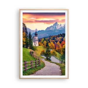 Poster în ramă de stejar deschis - Un peisaj ca o pictură - 70x100 cm