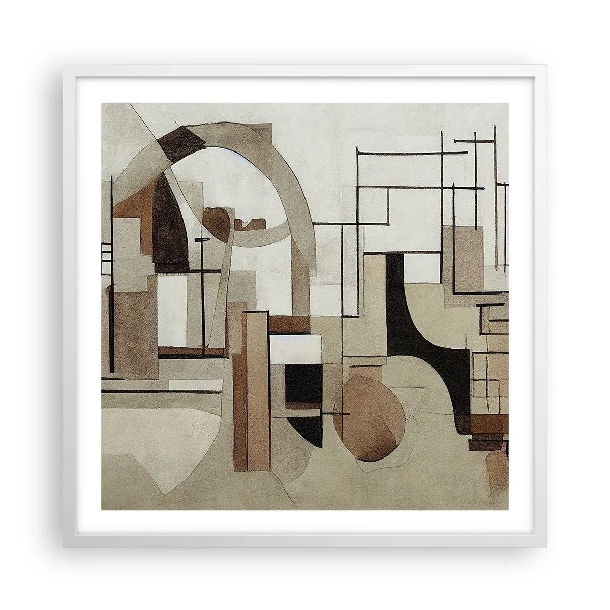 Poster în ramă albă - Peisaj urban 2.0 - 60x60 cm