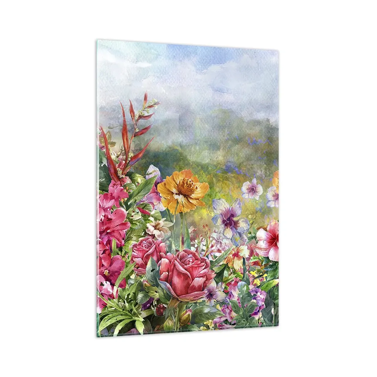 Tablou pe sticlă - O grădină înnebunită - 80x120 cm