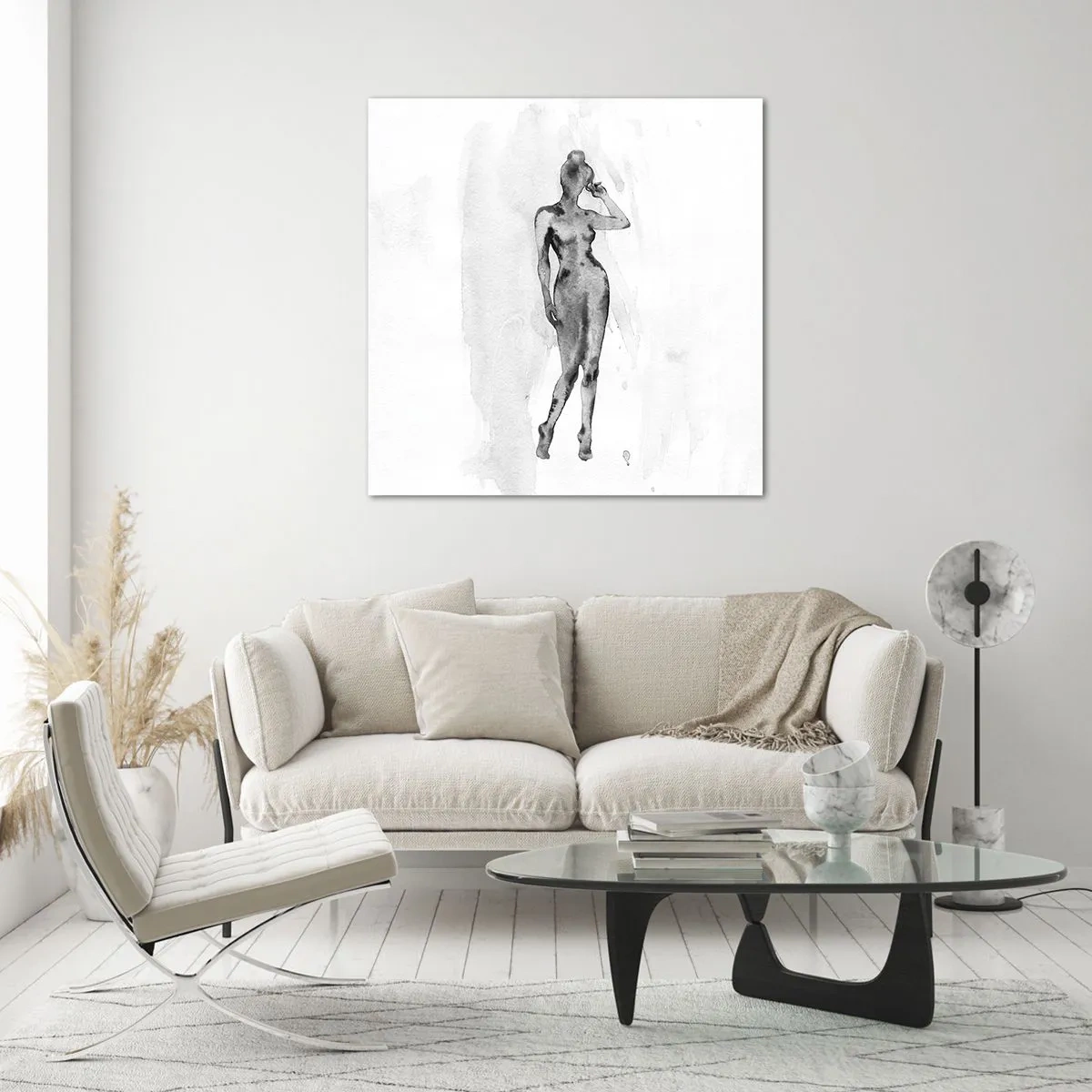 Tablou pe sticlă - Un studiu al idealului de feminitate - 40x40 cm
