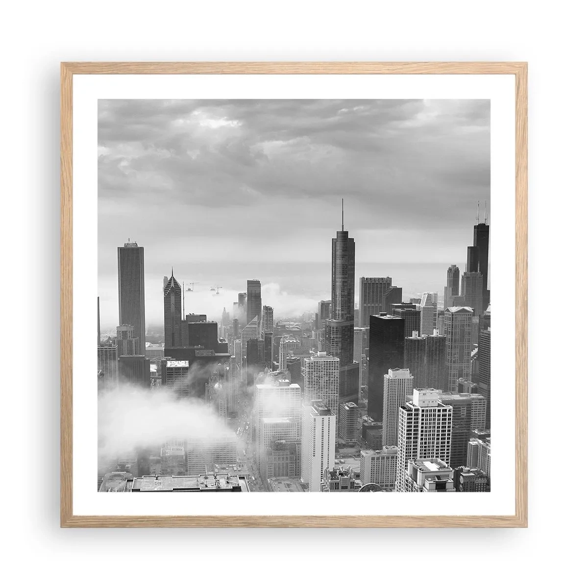 Poster în ramă de stejar deschis - Peisaj american - 60x60 cm