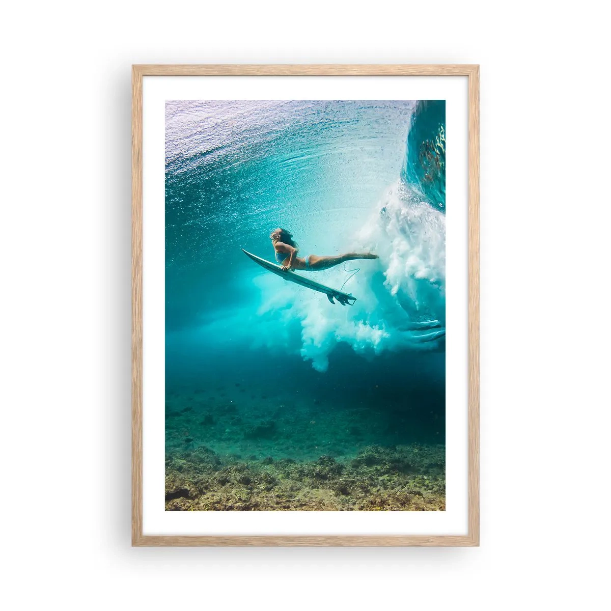 Poster în ramă de stejar deschis - Lumea subacvatică - 50x70 cm