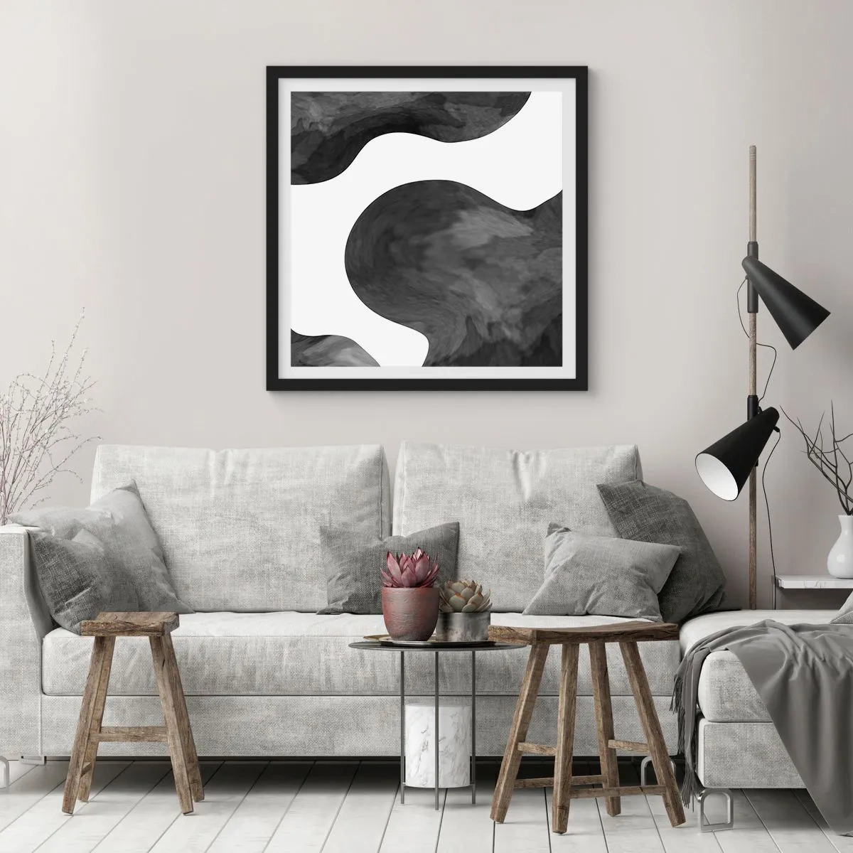 Poster în ramă neagră - Calea Lactee - 40x40 cm