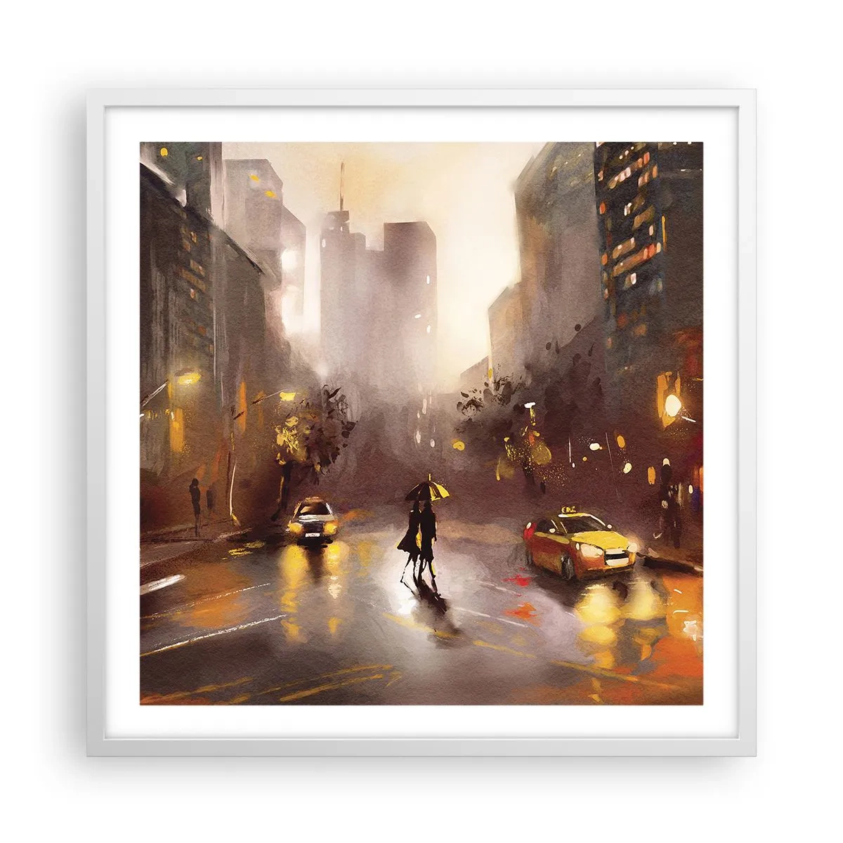 Poster în ramă albă - În luminile New York-ului - 60x60 cm