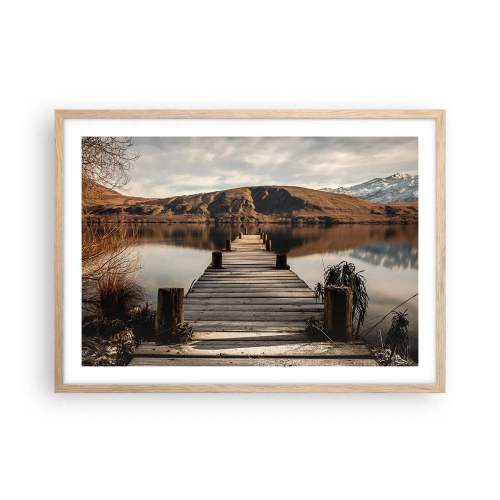 Poster în ramă de stejar deschis - Peisaj în tăcere - 70x50 cm