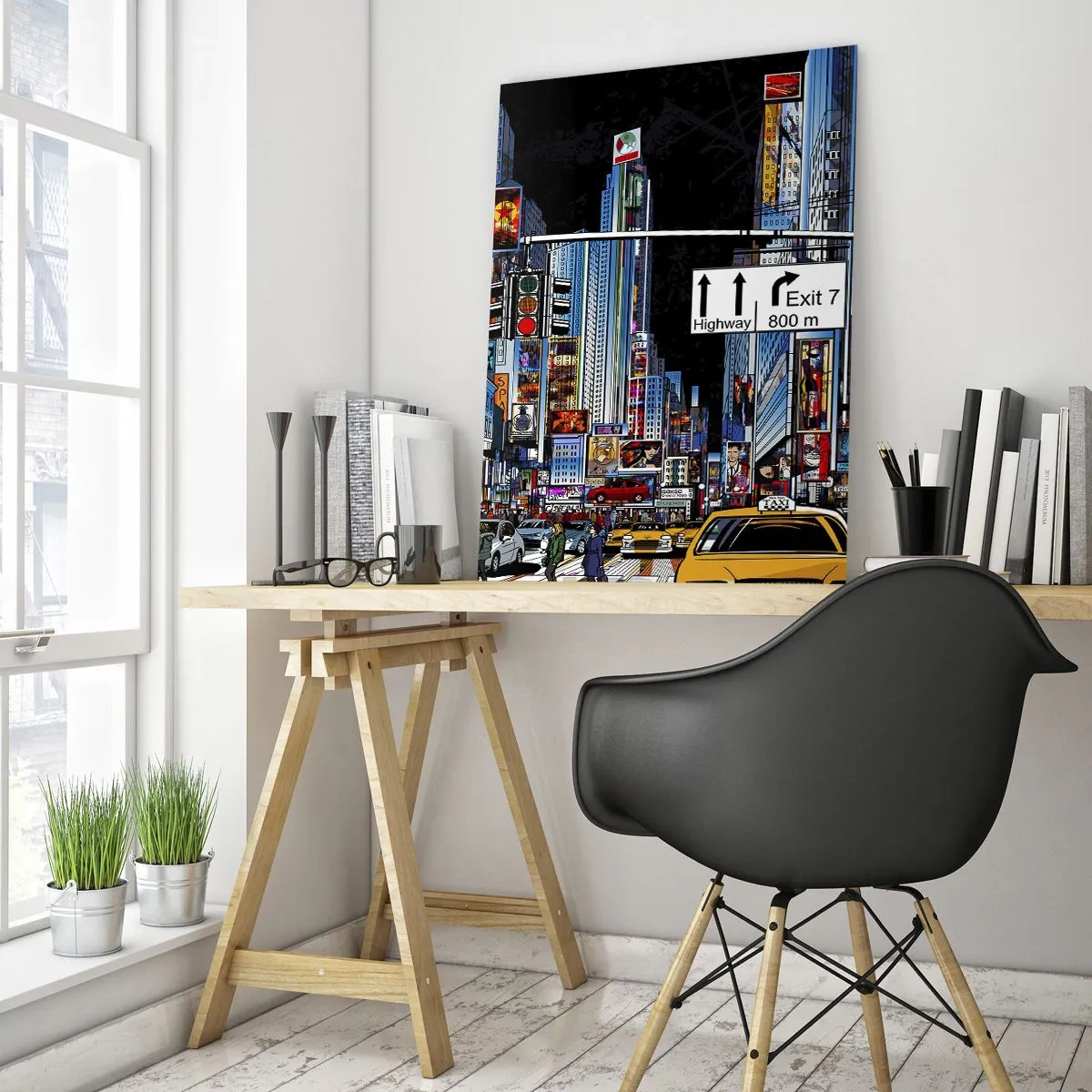 Tablou pe sticlă - O noapte mare și comică - 50x70 cm