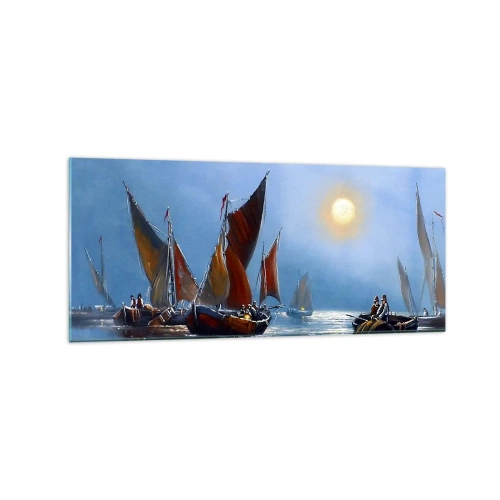 Tablou pe sticlă - Pescuit de noapte - 120x50 cm
