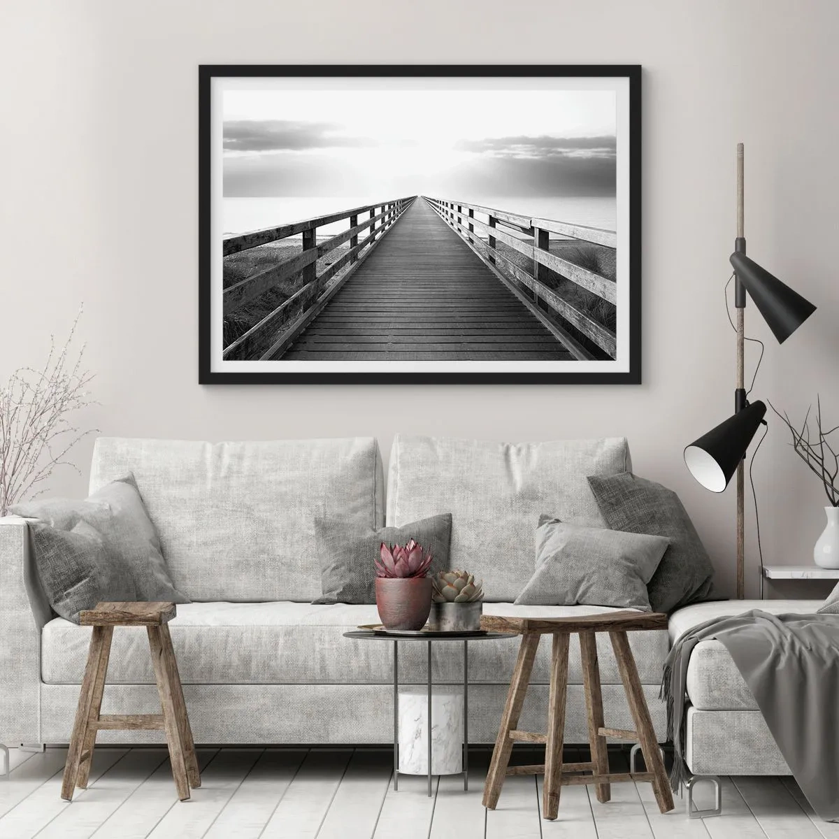 Poster în ramă neagră - Departe, departe... - 70x50 cm