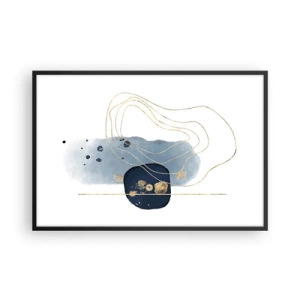 Poster în ramă neagră - Fantezie albastru-auriu - 91x61 cm
