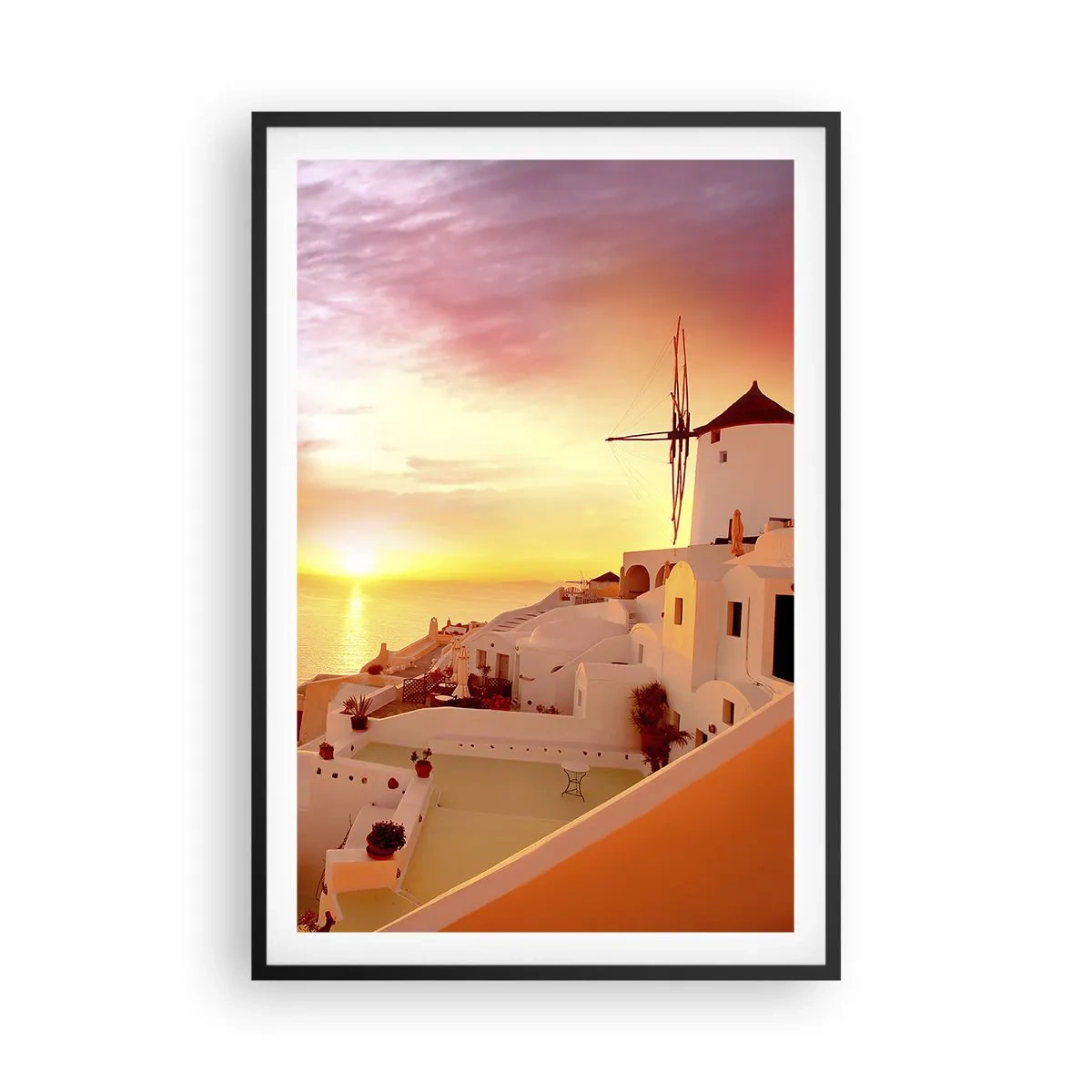 Poster în ramă neagră - Dizolvându-se în alb și auriu - 61x91 cm