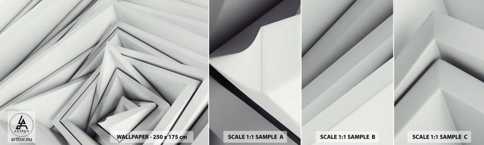 Mostră tapet autocolant Deluxe Sticker - Muguri cu unghiuri ascuțite - Tehnologie, 3D, Modern - 100x30 cm