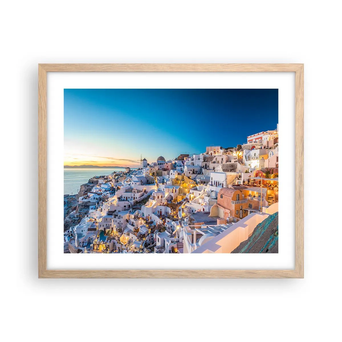 Poster în ramă de stejar deschis - Esența grecității - 50x40 cm