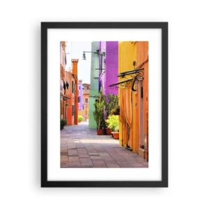 Poster în ramă neagră - Aleea curcubeului - 30x40 cm