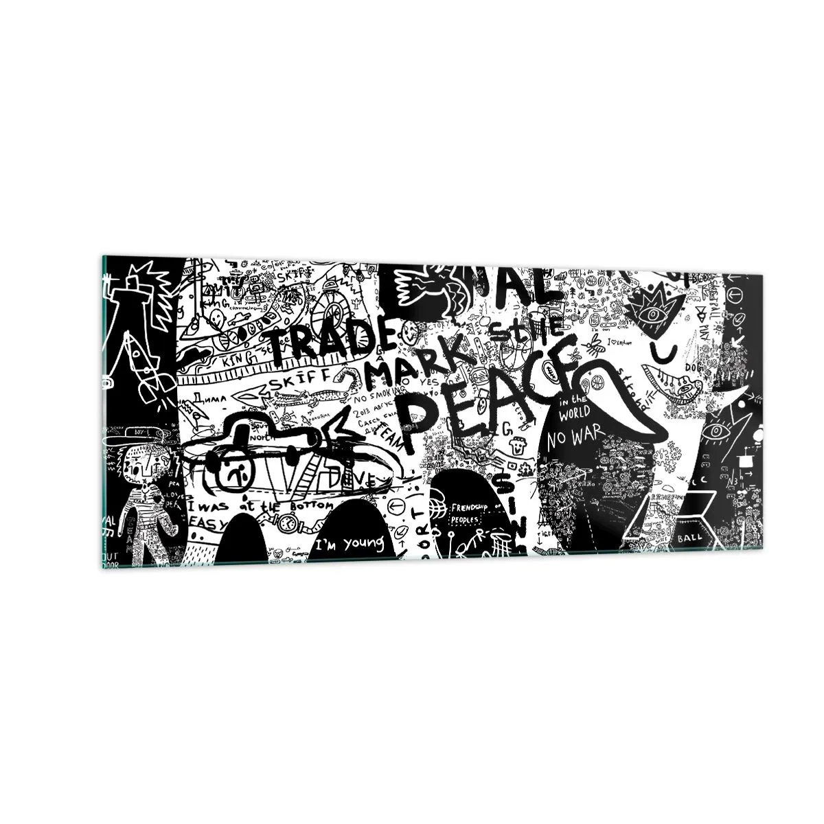 Tablou pe sticlă - Lumea bogată a străzii - 100x40 cm
