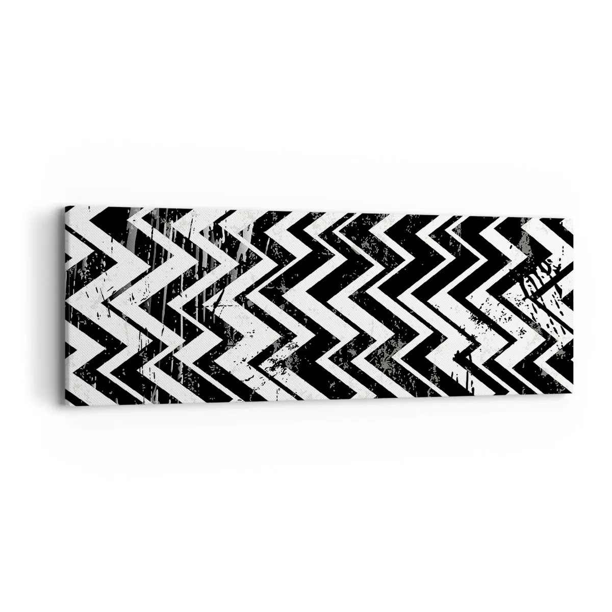 Tablou pe pânză - Zig-alb, zag-negru - 90x30 cm