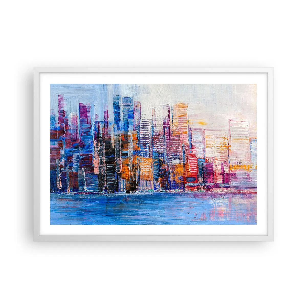 Poster în ramă albă - O metropolă veselă - 70x50 cm