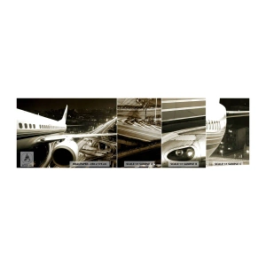 Mostră de Tapet Standard Eco - Zbor în noapte - Avion, Oraș, Automobile - 100x30 cm