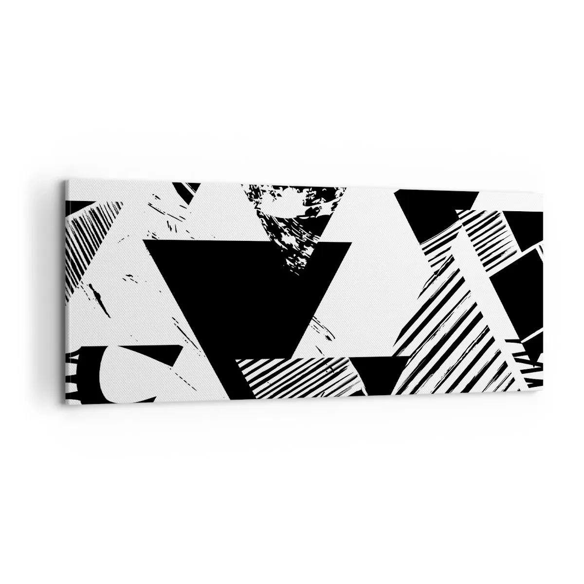 Tablou pe pânză - Ploaie de triunghiuri - 100x40 cm