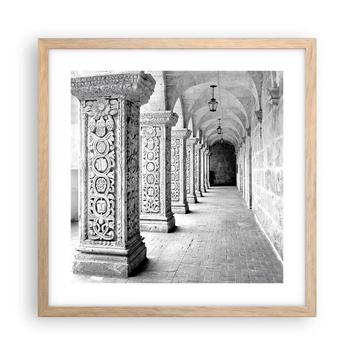 Poster în ramă de stejar deschis - Și încotro…? - 40x40 cm