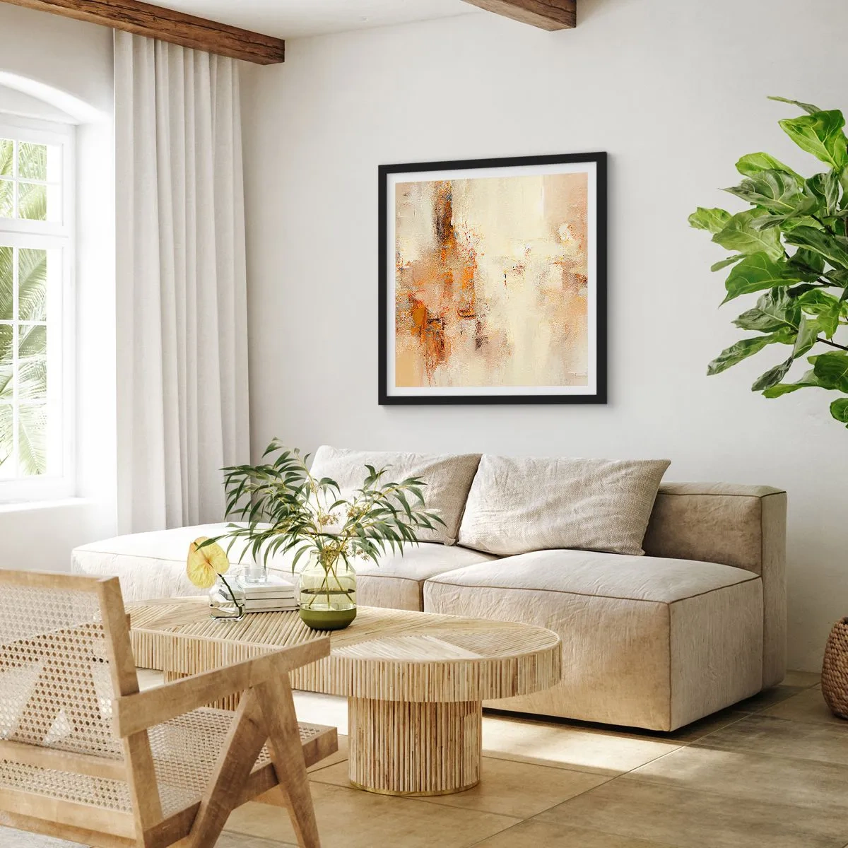 Poster în ramă neagră - Sufletul de chihlimbar - 40x40 cm