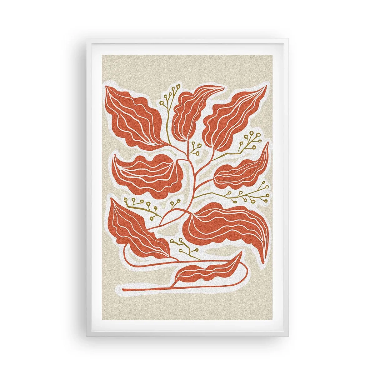 Poster în ramă albă - Folk și coral - 61x91 cm