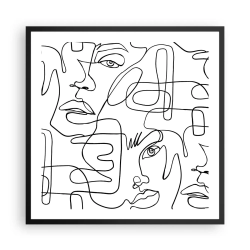 Poster în ramă neagră - Într-o încurcătură de emoții - 60x60 cm